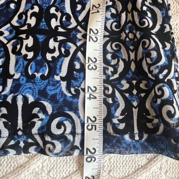 INC International Concepts Blue Cold Shoulder Blouse Women's size large - Picture 13 of 14